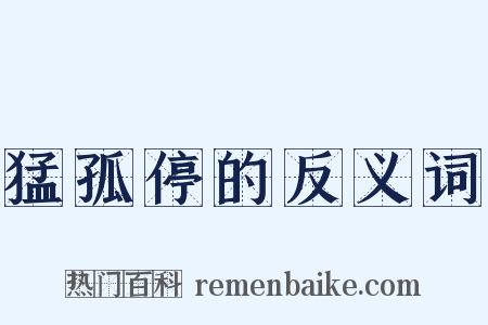 猛孤停的反义词是什么意思的图片